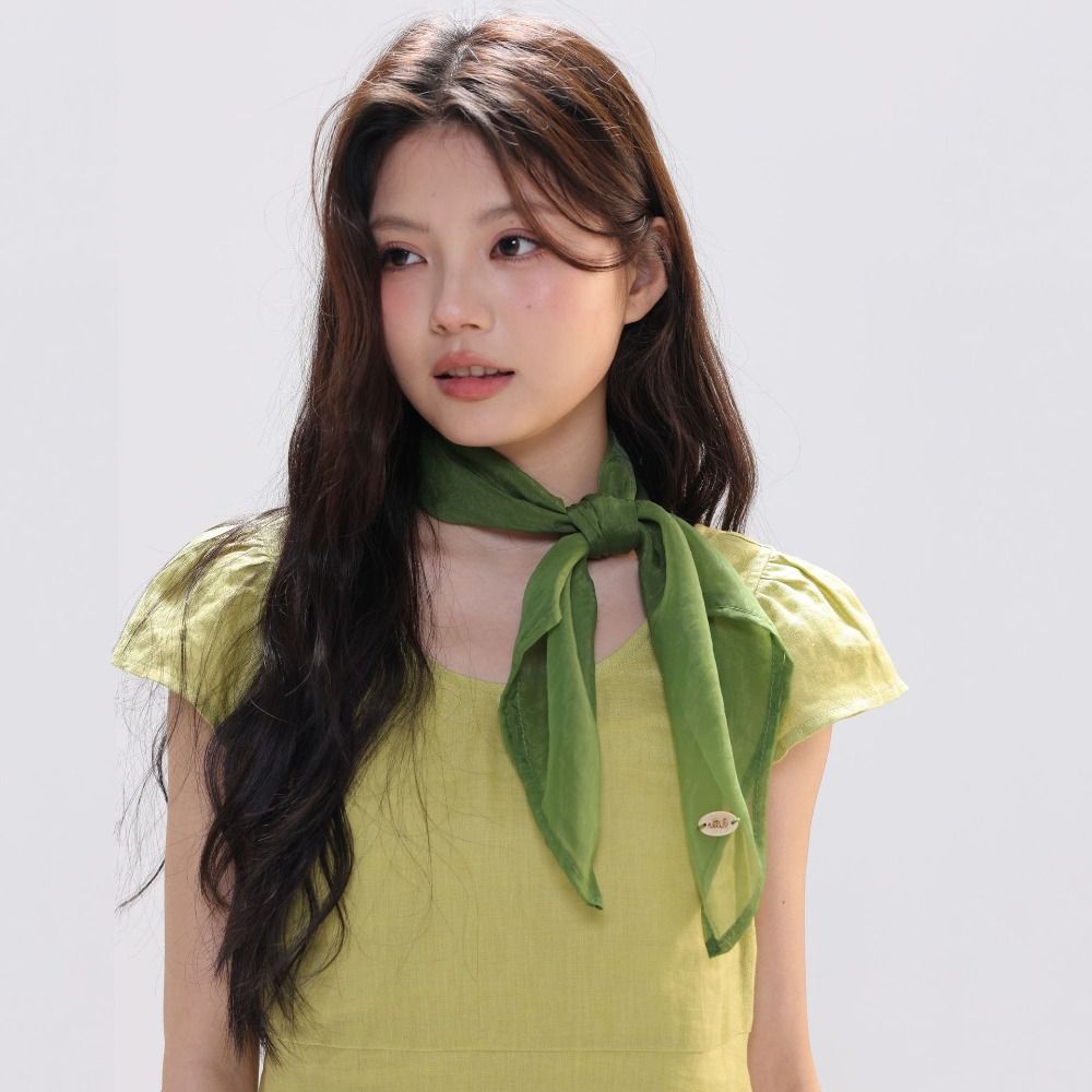 Silk Scarf Square - Retro Solid Color Small Square Scarf