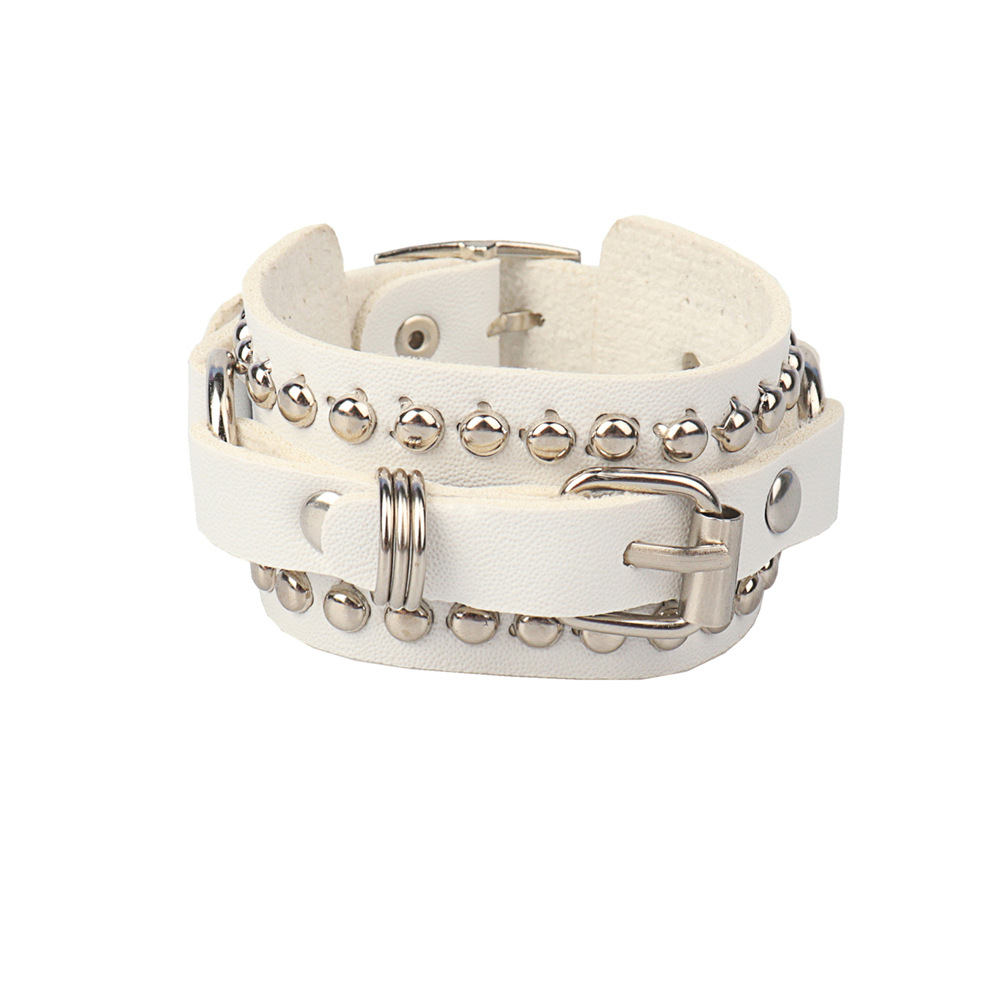 Goth Black Leather Wristband B - огляд і ціна Women'S Emo Accessories