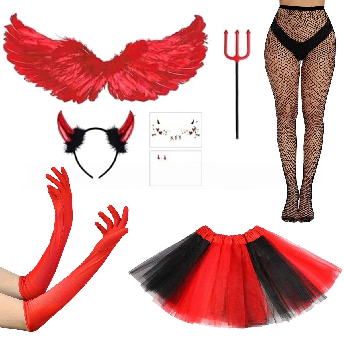 Halloween Cosplay Red Devil He - огляд і ціна Women'S Red Accessories