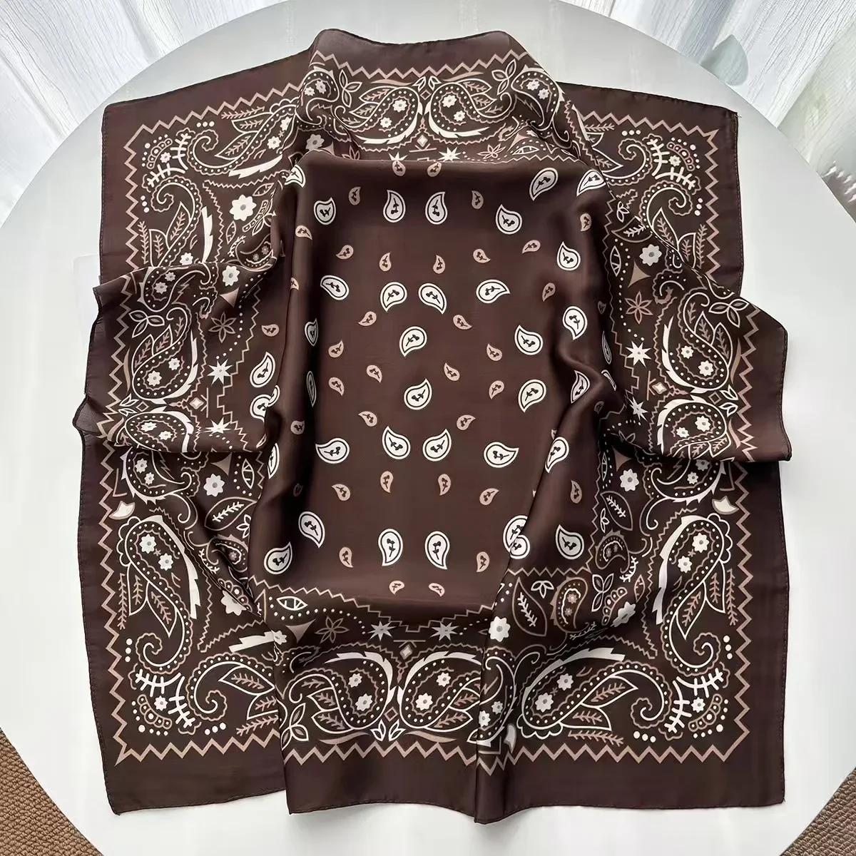 1pcs Paisley Printed Square Sc - огляд і ціна Silk Scarf Square