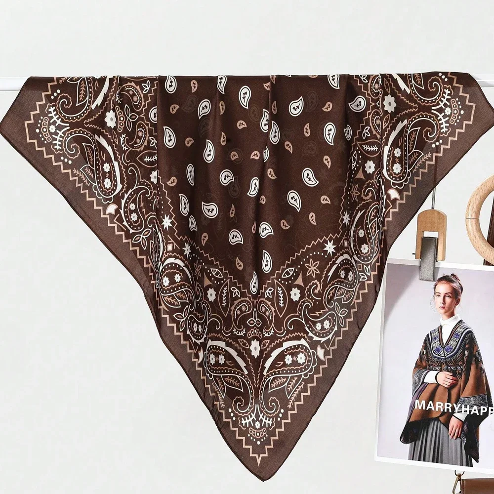 1pcs Paisley Printed Square Sc - огляд і ціна Silk Scarf Square