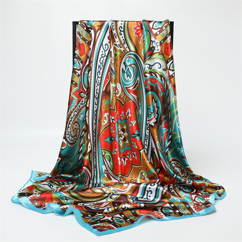 90cm Fashion Printed Big Squar - огляд і ціна Silk Scarf Square
