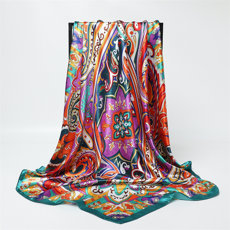 90cm Fashion Printed Big Squar - огляд і ціна Silk Scarf Square