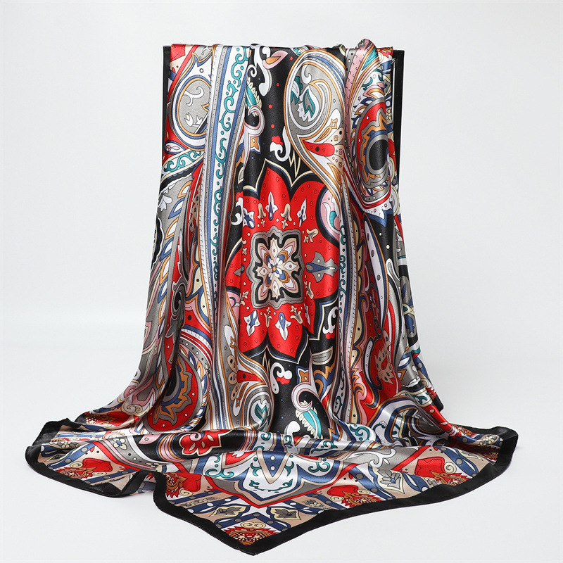 90cm Fashion Printed Big Squar - огляд і ціна Silk Scarf Square