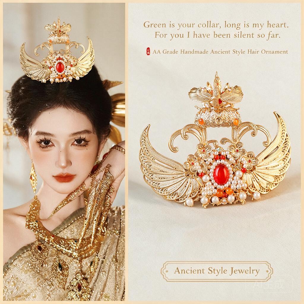 Chinese Traditional Hanfu Gold - огляд і ціна Women'S Red Accessories