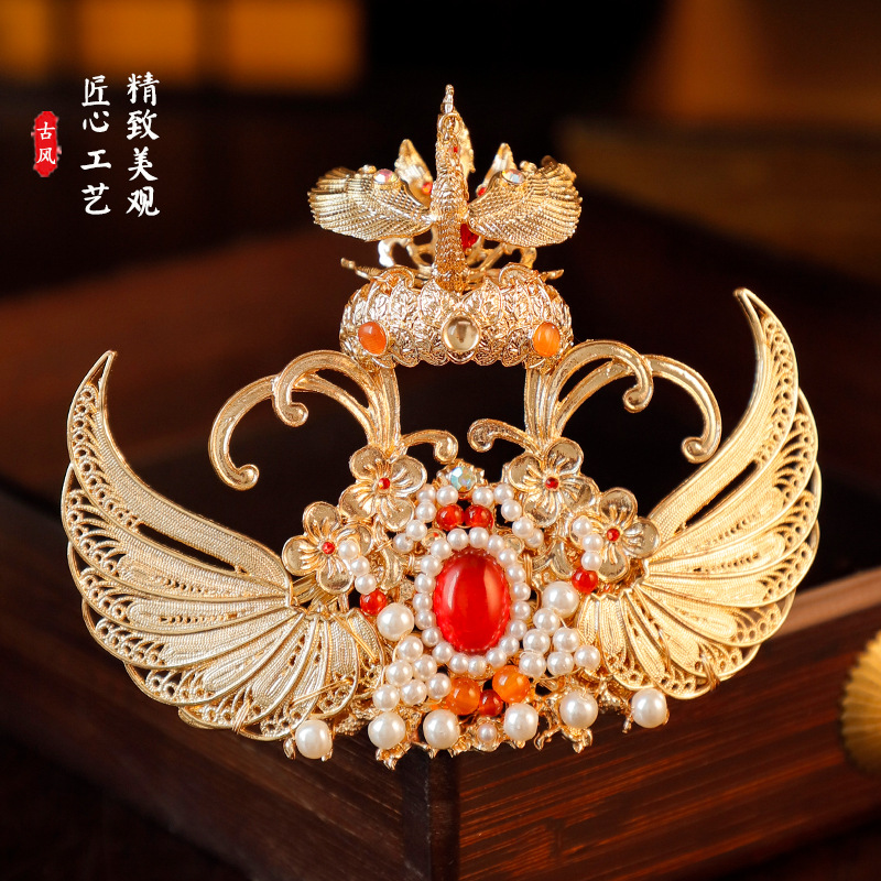 Chinese Traditional Hanfu Gold - огляд і ціна Women'S Red Accessories