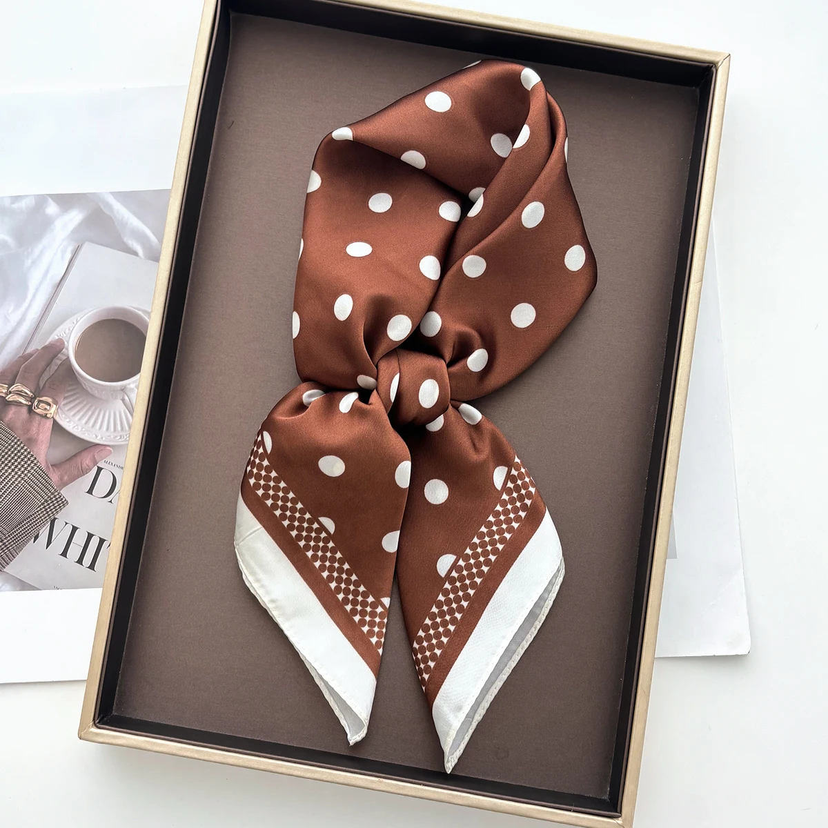 Women Elegant Soft Satin Squar - огляд і ціна Silk Scarf Square