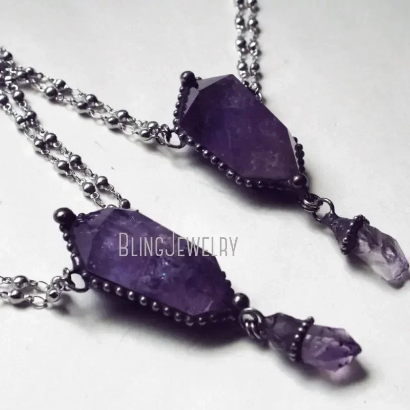 10pcs Amethyst Crystal Necklac - огляд і ціна Women'S Emo Accessories